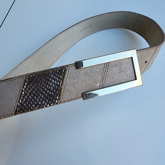 Light Gray Belt Bag with Textured Design and Silver Buckle - Picture 1 of 9